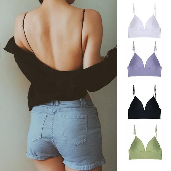 bras sp&city french summer invisible bra triangle cup cotton backless women seamless brassier thin wire bralette, Red;black
bras sp&city french summer invisible bra triangle cup cotton backless women seamless brassier thin wire bralette, Red;black