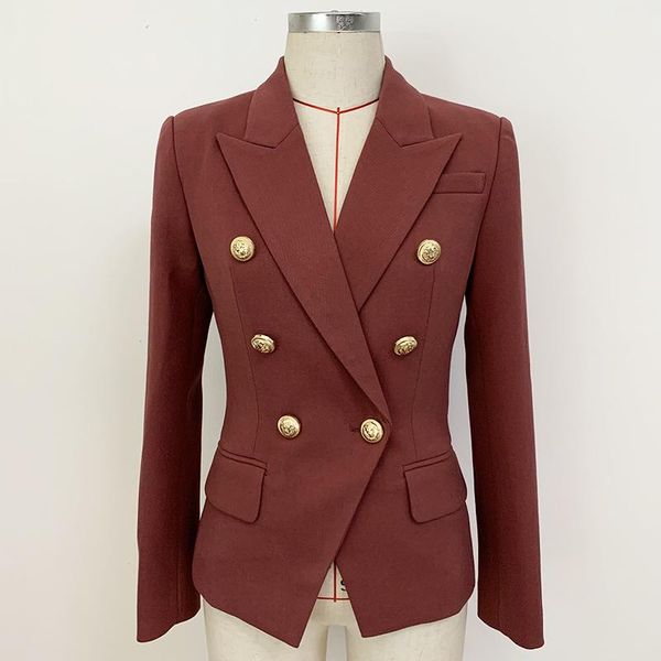 women's suits & blazers est 2021 fashion designer jacket classic lion buttons double breasted slim fitting blazer, White;black
women's suits & blazers est 2021 fashion designer jacket classic lion buttons double breasted slim fitting blazer, White;black