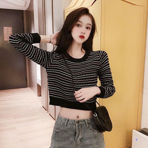 women's sweaters 2021 spring pullovers women soft o-neck chic daily pullover sweet striped knitted slim short outwear w32, White;black
women's sweaters 2021 spring pullovers women soft o-neck chic daily pullover sweet striped knitted slim short outwear w32, White;black