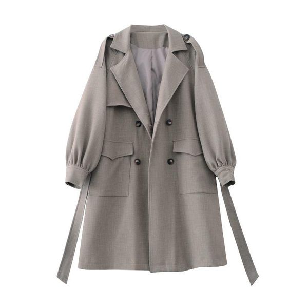 women's trench coats 2021 autumn british style long chic coat suit collar windbreaker women casual loose plus size jaqueta pr053, Tan;black
women's trench coats 2021 autumn british style long chic coat suit collar windbreaker women casual loose plus size jaqueta pr053, Tan;black