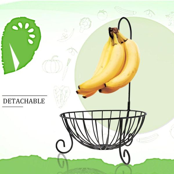 storage baskets 1pc kitchen metal fruit basket with detachable banana hanger wrought iron food hook
storage baskets 1pc kitchen metal fruit basket with detachable banana hanger wrought iron food hook