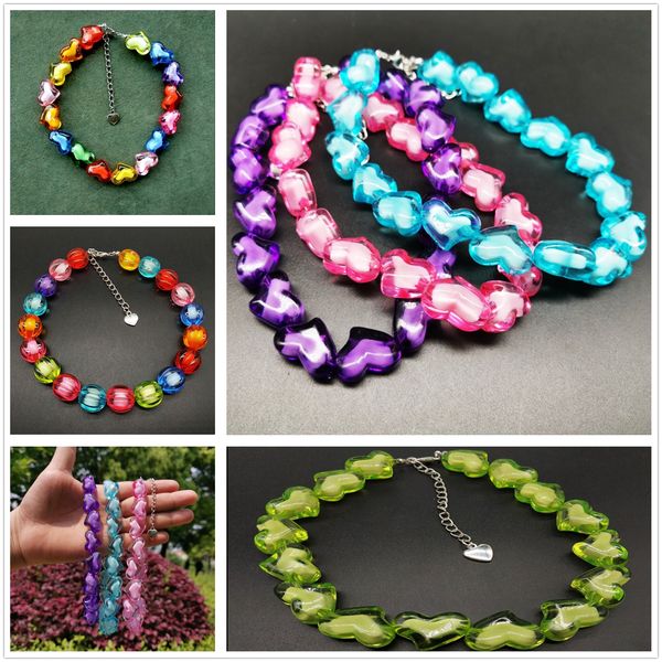 fashion multicolor women acrylic heart beaded necklace alloy chokers chain jewelry lovely home party gift decoration, Silver
fashion multicolor women acrylic heart beaded necklace alloy chokers chain jewelry lovely home party gift decoration, Silver