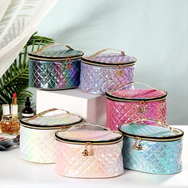 pu women cosmetic travel personality bags laser plaid storage large capacity wash make up case
pu women cosmetic travel personality bags laser plaid storage large capacity wash make up case
