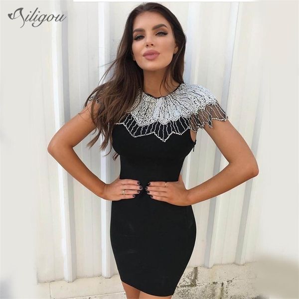 women's bandage mini dress celebrity party bodycon round neck cloak mesh beaded diamond vestidos 210525, Black;gray
women's bandage mini dress celebrity party bodycon round neck cloak mesh beaded diamond vestidos 210525, Black;gray