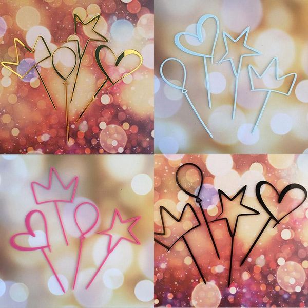 4pcs/lot valentine's day acrylic cake er cute heart crown star cupcake er for wedding party baby shower cake decorations
4pcs/lot valentine's day acrylic cake er cute heart crown star cupcake er for wedding party baby shower cake decorations