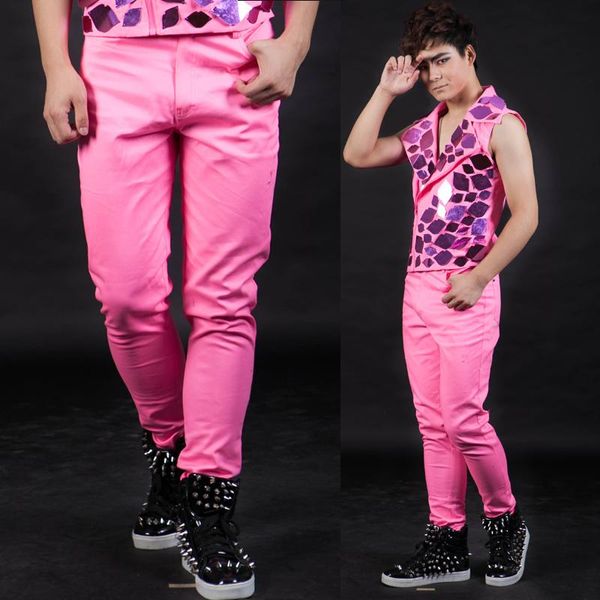 men's pants 27-44 2021, clothing trousers fashion men personality pink set casual the singer's, Black
men's pants 27-44 2021, clothing trousers fashion men personality pink set casual the singer's, Black
