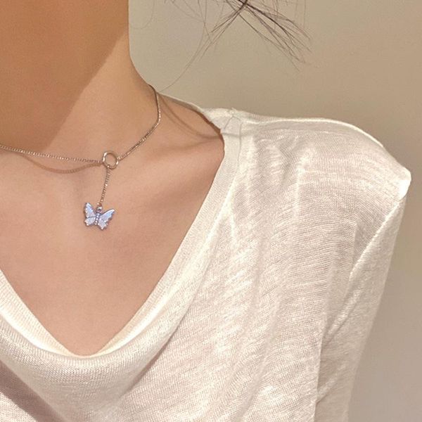 pendant necklaces korean style butterfly for women 2021 clavicle chain choker necklace jewelry accessories collares gift, Silver
pendant necklaces korean style butterfly for women 2021 clavicle chain choker necklace jewelry accessories collares gift, Silver