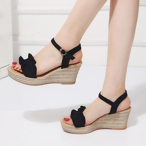 sagace shoes woman summer solid flock wedges peep toe round head buckle casual platform lace shoes woman high heel 2021feb20, Black
sagace shoes woman summer solid flock wedges peep toe round head buckle casual platform lace shoes woman high heel 2021feb20, Black