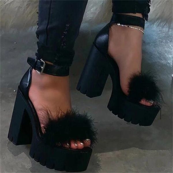 spring/summer 2020 beach sandals ladies banquet new women fur rubber high heel platform sandals outdoor leisure buckle slippers y200620, Black
spring/summer 2020 beach sandals ladies banquet new women fur rubber high heel platform sandals outdoor leisure buckle slippers y200620, Black