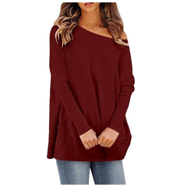 women's blouses & shirts off-shoulder solid women casual o-neck loose western style female blouse fashion bottoming mid-length ladies c, White
women's blouses & shirts off-shoulder solid women casual o-neck loose western style female blouse fashion bottoming mid-length ladies c, White