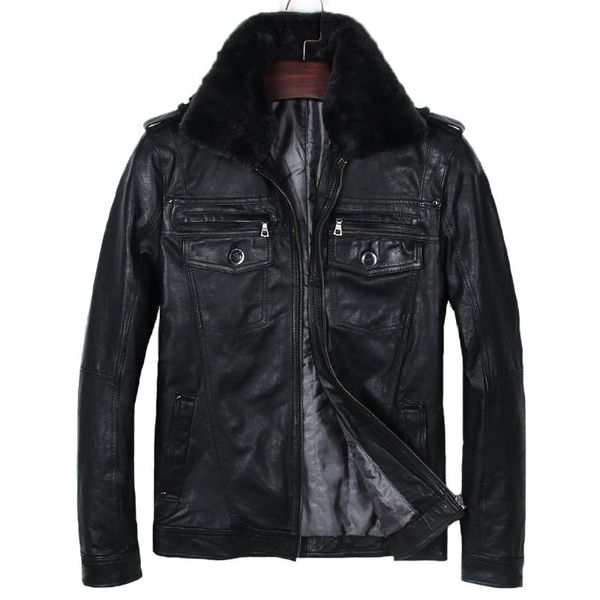 men's leather & faux men genuine jacket black vegetable tannin goatskin slim fit jackets fashion fur collar pocket winter coats
men's leather & faux men genuine jacket black vegetable tannin goatskin slim fit jackets fashion fur collar pocket winter coats