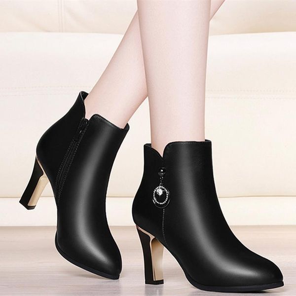 boots fashion solid women autumn/winter 8cm high heels pointed toe zipper short plush ladies female ankle booties, Black
boots fashion solid women autumn/winter 8cm high heels pointed toe zipper short plush ladies female ankle booties, Black