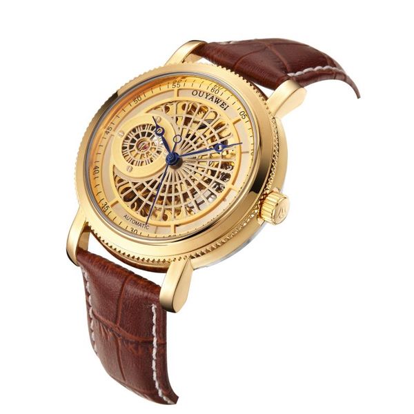 wristwatches creative hollow automatic mechanical mens wrist watches skeleton steampunk watch self winding leather band clock montre homme, Slivery;brown
wristwatches creative hollow automatic mechanical mens wrist watches skeleton steampunk watch self winding leather band clock montre homme, Slivery;brown