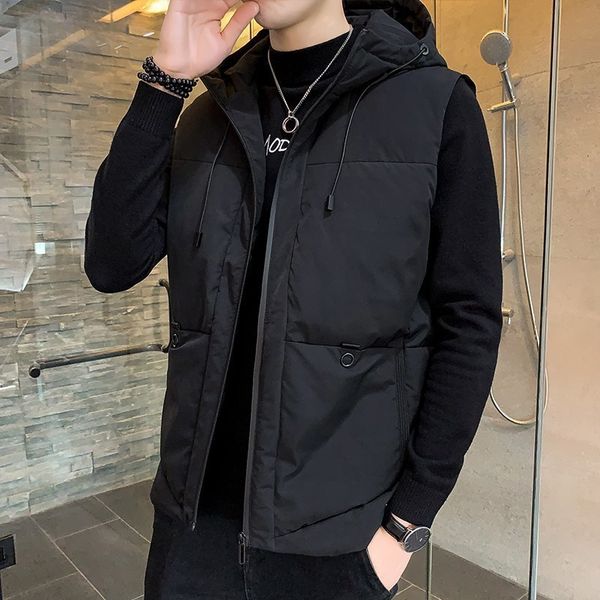 autumn winter men's new trend down cotton jacket warm and thickened casual large size sleeveless vest coat, Black;white
autumn winter men's new trend down cotton jacket warm and thickened casual large size sleeveless vest coat, Black;white