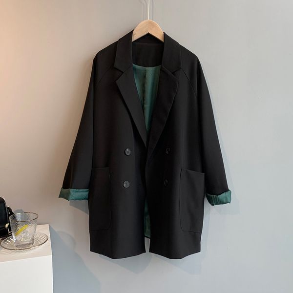 2021 autumn jacket down collar female blazer double breasted ladies black coat women's for women hnm2, White;black
2021 autumn jacket down collar female blazer double breasted ladies black coat women's for women hnm2, White;black