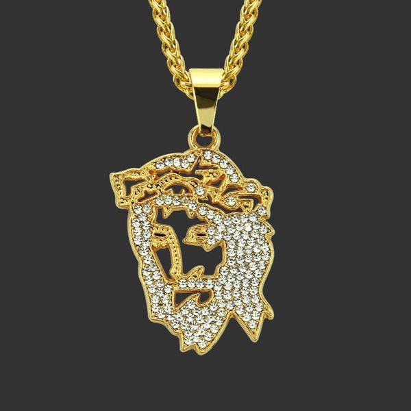pendant necklaces golden color rhinestone jesus head necklace men's hip hop party locomotive accessories jewelry wholesale, Silver
pendant necklaces golden color rhinestone jesus head necklace men's hip hop party locomotive accessories jewelry wholesale, Silver