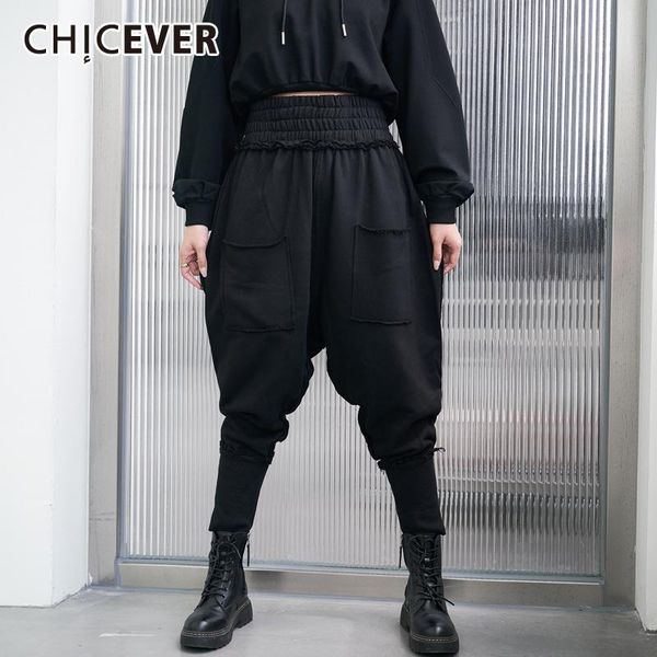women's pants & capris chicever black casual cargo for women high waist fold pleated minimalist patchwork pockets solid trousers female, Black;white
women's pants & capris chicever black casual cargo for women high waist fold pleated minimalist patchwork pockets solid trousers female, Black;white