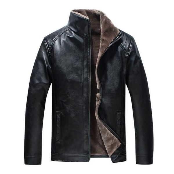 men's fur & faux winter leather jacket plus velvet warm coat casual comfortable motorcycle, Black
men's fur & faux winter leather jacket plus velvet warm coat casual comfortable motorcycle, Black