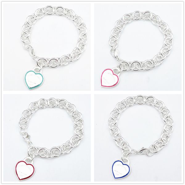 2021 new sterling sier 925 classic popular cool fashion exclusive blue enamel heart shaped lady bracelet jewelry holiday gift m3k9, Black
2021 new sterling sier 925 classic popular cool fashion exclusive blue enamel heart shaped lady bracelet jewelry holiday gift m3k9, Black