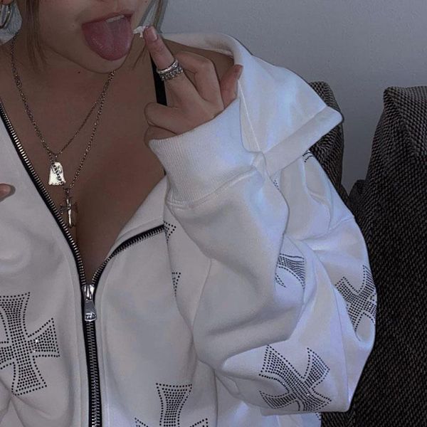 women's jackets y2k after 00 fashion oversized cross rhinestone zip up hoodies e-girl 90s streetwear diamond grey long jacket autumn wi, Black;brown
women's jackets y2k after 00 fashion oversized cross rhinestone zip up hoodies e-girl 90s streetwear diamond grey long jacket autumn wi, Black;brown