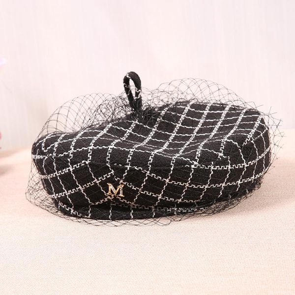berets 2021 autumn and winter lady fashion veil beret female pillbox hat women grade elegant sailor caps 55-58cm, Blue;gray
berets 2021 autumn and winter lady fashion veil beret female pillbox hat women grade elegant sailor caps 55-58cm, Blue;gray