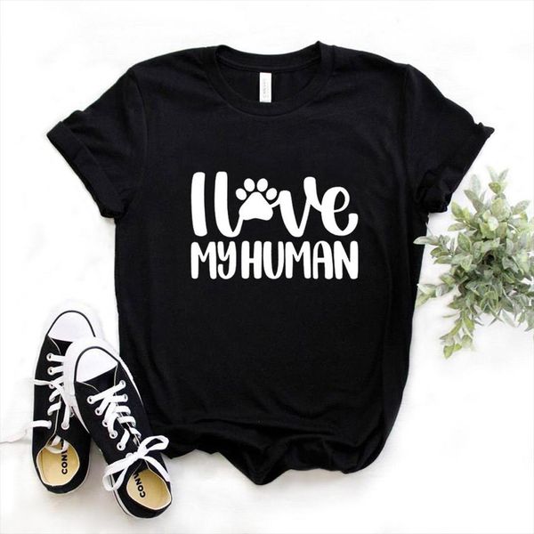 i love my human dog mens t shirt mom print and women cotton casual funny lady yong girl tee, White;black
i love my human dog mens t shirt mom print and women cotton casual funny lady yong girl tee, White;black