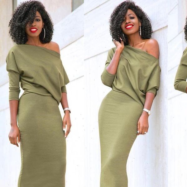 stylish women dress casual one shoulder bandage bodycon evening solid three quarters sleeve party polyester dresses one pieces, Black;gray
stylish women dress casual one shoulder bandage bodycon evening solid three quarters sleeve party polyester dresses one pieces, Black;gray