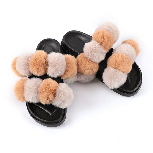 slippers mixed colors luxury sandals platform fur furry tow straps summer slide shoes for women 2021, Black
slippers mixed colors luxury sandals platform fur furry tow straps summer slide shoes for women 2021, Black