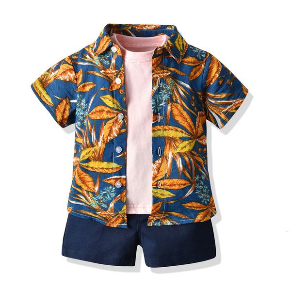 children's t-shirt short sleeve floral shirt suit shorts three piece children's shirt, Blue
children's t-shirt short sleeve floral shirt suit shorts three piece children's shirt, Blue