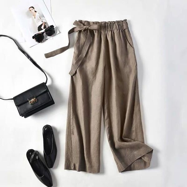 women's pants & capris summer women aesthetic style elastic bow waist solid all-matched casual wide leg cotton linen loose pantalo, Black;white
women's pants & capris summer women aesthetic style elastic bow waist solid all-matched casual wide leg cotton linen loose pantalo, Black;white