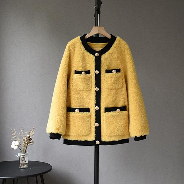 women's fur & faux real coat australian womens coats warm elegant loose plus size short wool outerwear winter for women x757, Black
women's fur & faux real coat australian womens coats warm elegant loose plus size short wool outerwear winter for women x757, Black