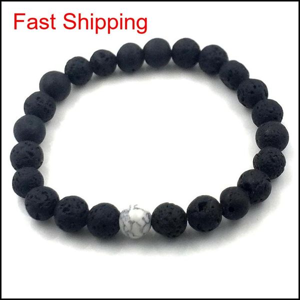 2pcs/set 8mm white howlite stone and volcanic rock lava stone beads bracelets set for women men stretch jllefv lottery2010, Black
2pcs/set 8mm white howlite stone and volcanic rock lava stone beads bracelets set for women men stretch jllefv lottery2010, Black
