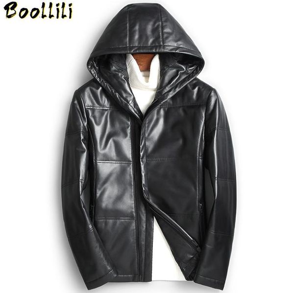 men's leather & faux boollili jacket winter genuine men hooded sheepskin down coat chaqueta cuero hombre, Black
men's leather & faux boollili jacket winter genuine men hooded sheepskin down coat chaqueta cuero hombre, Black