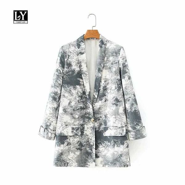 ly varey lin autumn women casual suit jacket black white tie dyed printing single button loose office lady outerwear 210526, White;black
ly varey lin autumn women casual suit jacket black white tie dyed printing single button loose office lady outerwear 210526, White;black