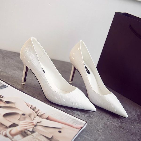 dress shoes crocodile patent leather pumps women thin high heels ladies shallow pointed toe stiletto office work, Black
dress shoes crocodile patent leather pumps women thin high heels ladies shallow pointed toe stiletto office work, Black