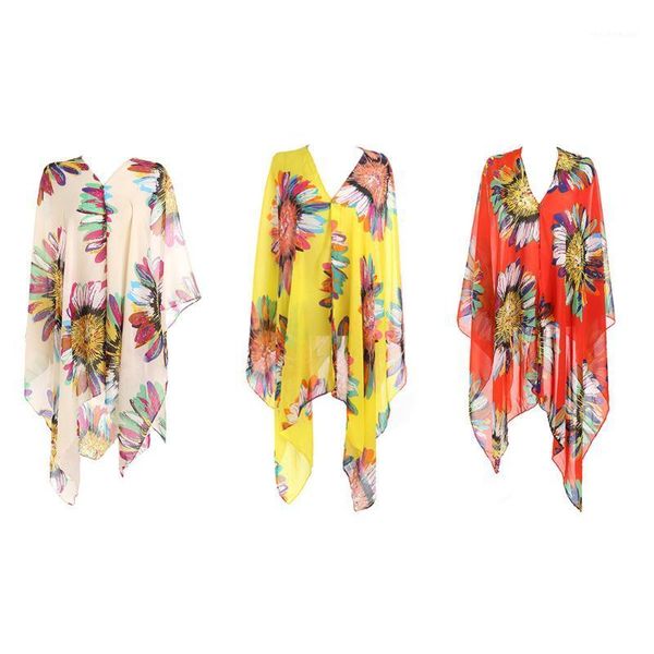 women's swimwear sunflower chiffon bathing suit cover up open back long beach kimono cardigan floral print pool, White;black
women's swimwear sunflower chiffon bathing suit cover up open back long beach kimono cardigan floral print pool, White;black