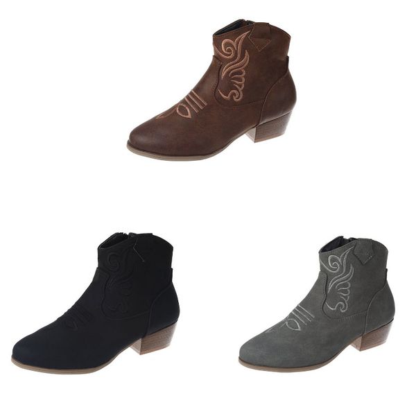 women's large boots autumn winter 2021 ethnic style embroidered leather shoes short tube middle heel fashion martin boot eu35-eu43, Black
women's large boots autumn winter 2021 ethnic style embroidered leather shoes short tube middle heel fashion martin boot eu35-eu43, Black