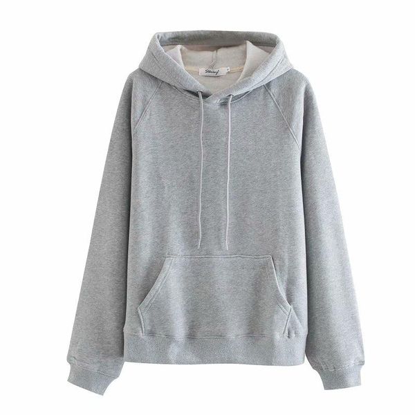 women's hoodies & sweatshirts 2021 autumn women gray solid long sleeve hooded collar female fashion casual clothes, Black
women's hoodies & sweatshirts 2021 autumn women gray solid long sleeve hooded collar female fashion casual clothes, Black