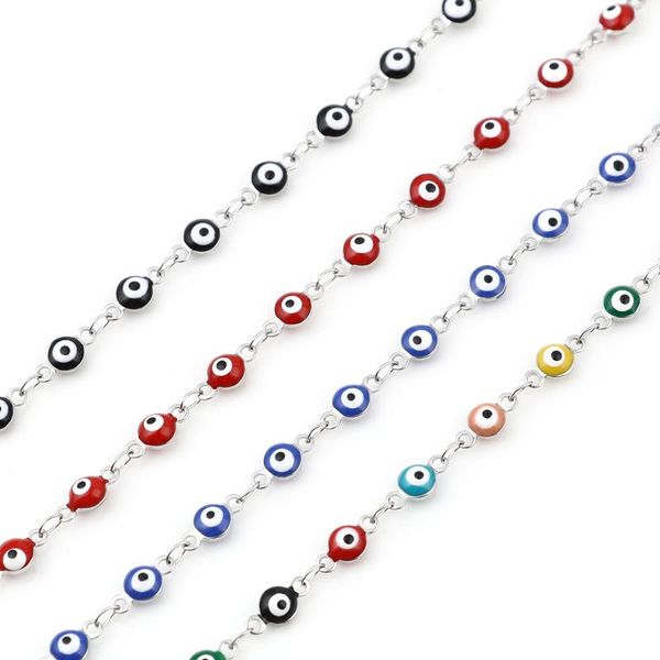 link, chain 1pc stainless steel bracelets round evil eye enamel drop oil circular connector lobster clasp bracelet 19.5cm, Black
link, chain 1pc stainless steel bracelets round evil eye enamel drop oil circular connector lobster clasp bracelet 19.5cm, Black