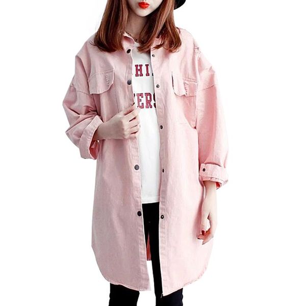 women's jackets womens 2021 pink green long autumn jacket women oversized jeans female denim y491, Black;brown
women's jackets womens 2021 pink green long autumn jacket women oversized jeans female denim y491, Black;brown