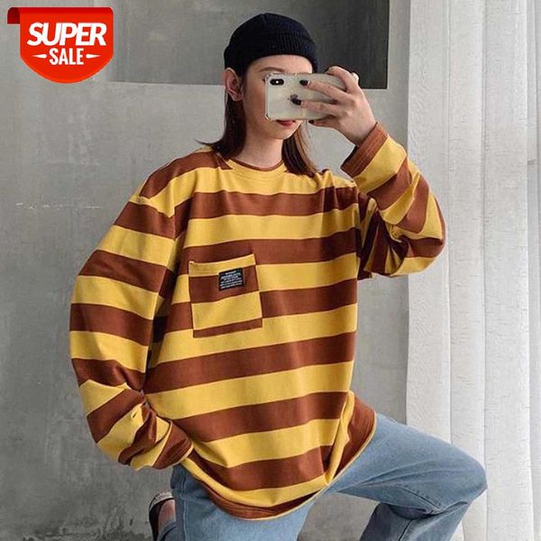 Women's Striped T-shirts Korean Style Autumn Long Sleeve Loose Ladies Streetwear Tee Tops WDC5894 #nK0Y, White
Women's Striped T-shirts Korean Style Autumn Long Sleeve Loose Ladies Streetwear Tee Tops WDC5894 #nK0Y, White