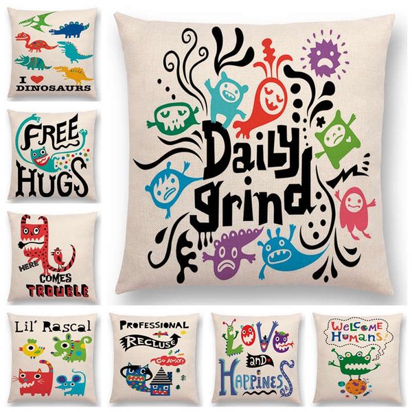 colorful decorative letters cushion cover dinosaur monsters home decor sofa pillow case
colorful decorative letters cushion cover dinosaur monsters home decor sofa pillow case