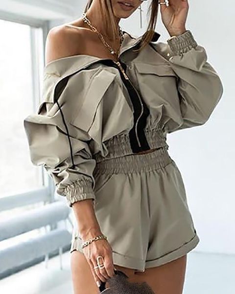 women's tracksuits 2021 women zipper crop tracksuit set lady solid color hooded sportswear sets female long sleeve and shorts 2 pcs, Gray
women's tracksuits 2021 women zipper crop tracksuit set lady solid color hooded sportswear sets female long sleeve and shorts 2 pcs, Gray