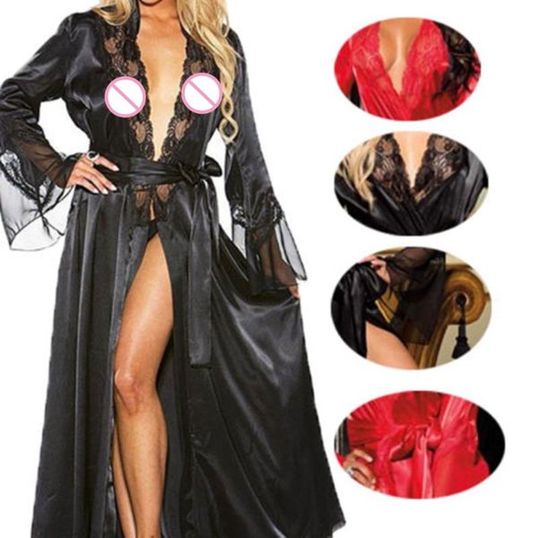 women's sleepwear black white red women ladies long silk kimono dressing gown bath robe nightgowns sleepshirts nightdress cotton, Black;red
women's sleepwear black white red women ladies long silk kimono dressing gown bath robe nightgowns sleepshirts nightdress cotton, Black;red