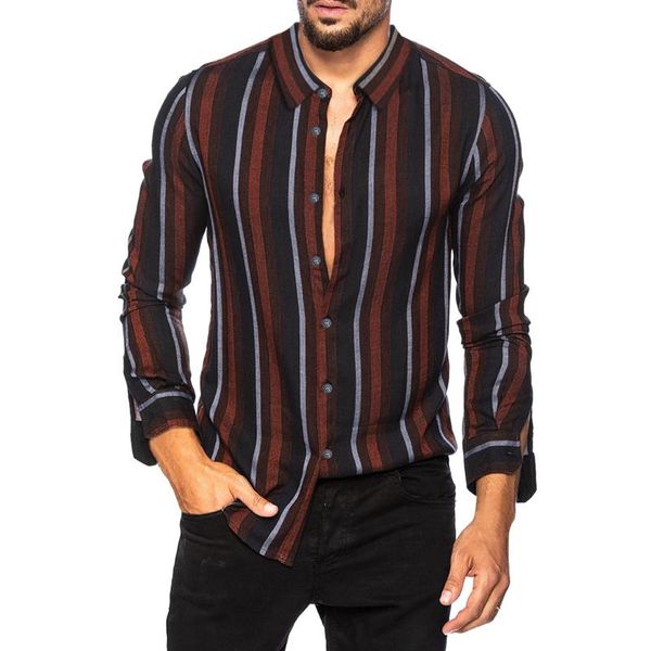 men's casual shirts for men 2021 fall button lapel shirt multicolor striped cardigan fashion vintage blouse camisa masculina, White;black
men's casual shirts for men 2021 fall button lapel shirt multicolor striped cardigan fashion vintage blouse camisa masculina, White;black