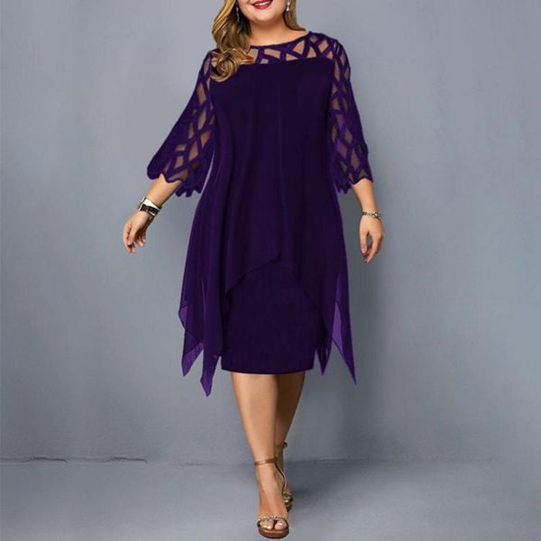 casual dresses capucines 2021 women elegant dress mesh stitching tight waist 3/4 flare sleeve irregular hem for party, Black;gray
casual dresses capucines 2021 women elegant dress mesh stitching tight waist 3/4 flare sleeve irregular hem for party, Black;gray