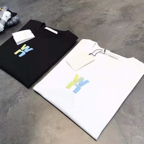 21 spring summer new fashion wangjia foam color stereo letters simple and fresh lovers short sleeves, White
21 spring summer new fashion wangjia foam color stereo letters simple and fresh lovers short sleeves, White