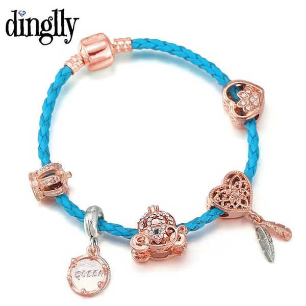 charm bracelets dinglly fashion blue leather for women men rose gold beads crown pendant heart dreamcatcher bracelet gifts, Golden;silver
charm bracelets dinglly fashion blue leather for women men rose gold beads crown pendant heart dreamcatcher bracelet gifts, Golden;silver