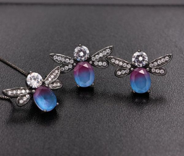 earrings & necklace trendy cute bee jewelry sets for women multicolor nature stone stud and pendant honeybee fashion jewellery, Silver
earrings & necklace trendy cute bee jewelry sets for women multicolor nature stone stud and pendant honeybee fashion jewellery, Silver