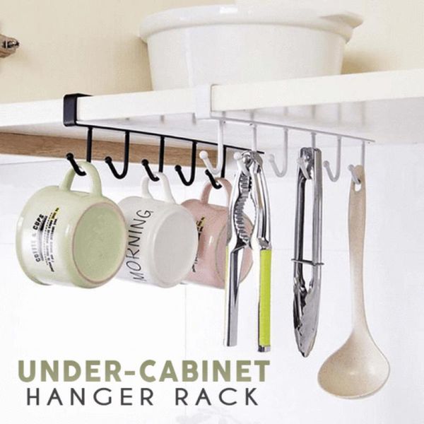 hooks & rails under-cabinet hanger rack 6 black/white iron cup holder hanging bathroom kitchen organizer home decor
hooks & rails under-cabinet hanger rack 6 black/white iron cup holder hanging bathroom kitchen organizer home decor